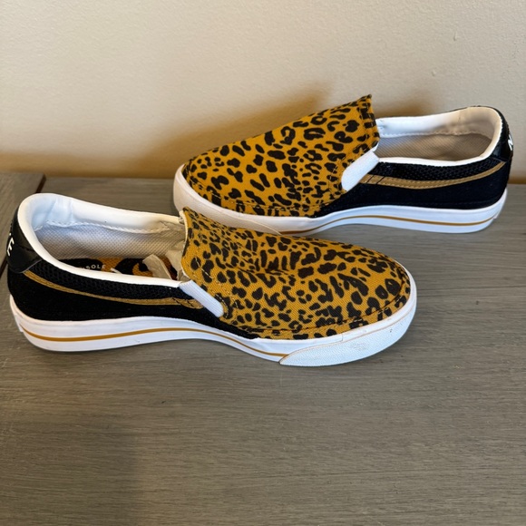 Nike Leopard Print Slip-On Sneakers - Black and Gold - Picture 3 of 7